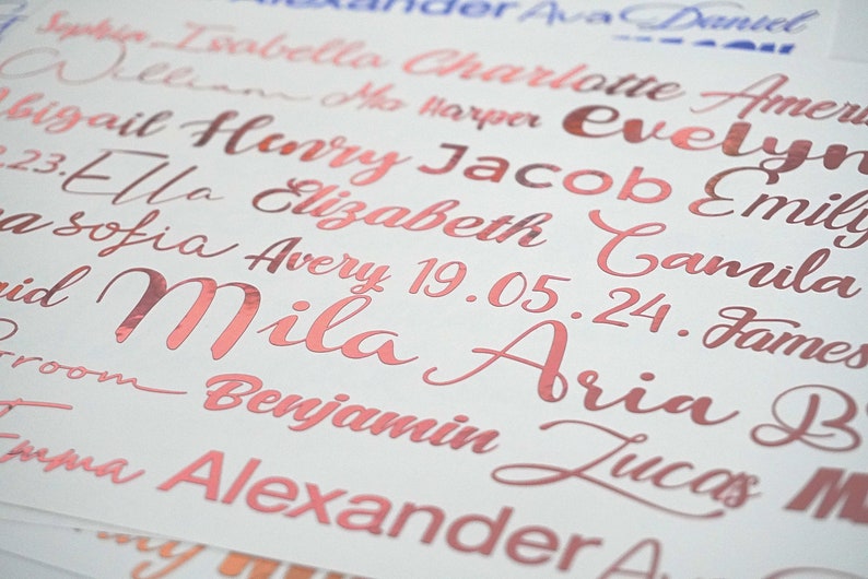 Custom Vinyl Name Stickers Wide Style and Colour Selection Etsy UK