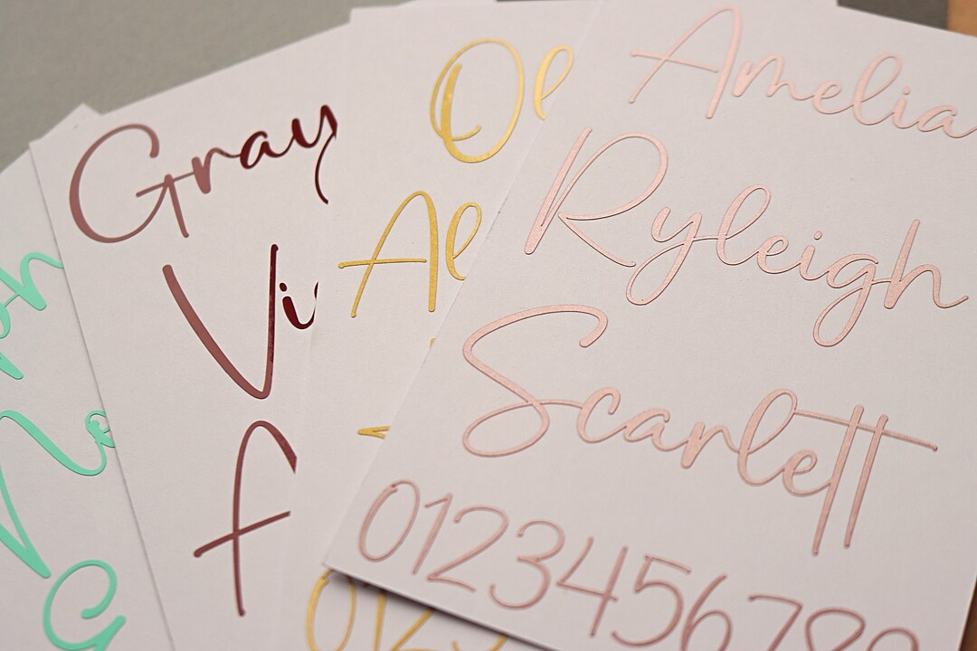 Custom Vinyl Name Stickers, DIY Vinyl Decals, Calligraphy Text Labels