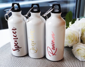 Name Aufkleber für Wasserflaschen - Individueller Aufkleber - Vinyl Buchstaben Personalisiert
