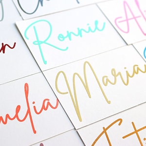 Kalligrafie vinyl belettering, stickers geschenkdoos, gepersonaliseerde naamstickers, aangepast feestdecor, handschrift