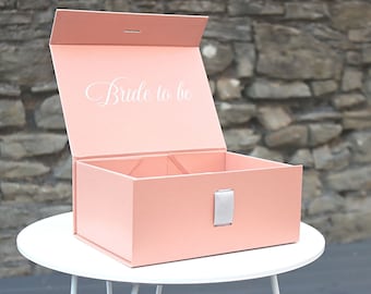 Personalised Magnetic Gift Box with Ribbon – Bridesmaid Proposal, Bride to Be, Wedding Keepsake Box