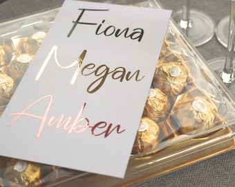 Personalised Script Name Vinyl Stickers: Wedding Favor Decals