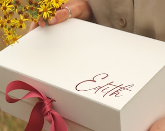 Custom Vinyl Name Sticker for Gift Boxes - Calligraphy Name Label