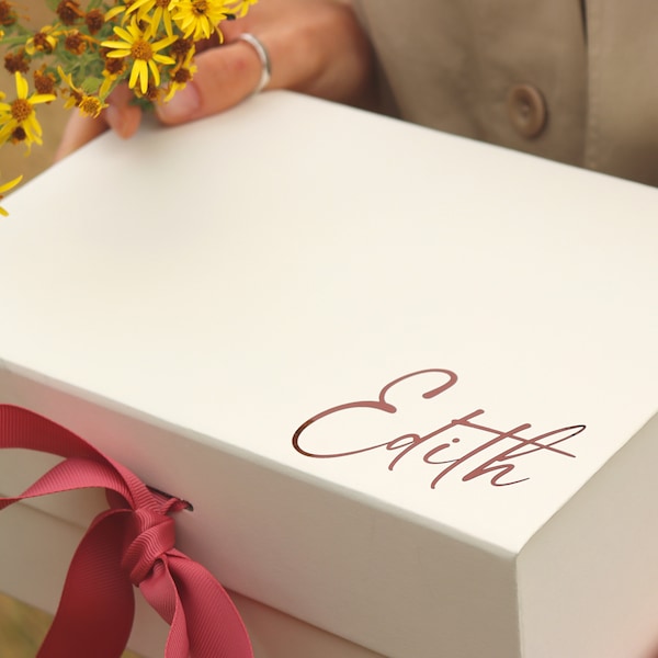 Custom Vinyl Name Sticker for Gift Boxes - Calligraphy Name Label