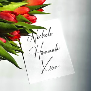 Personalisierte Vinyl-Aufkleber für Hochzeitsgläser, Geschenktüten, Schilder | Benutzerdefinierte Kalligraphie Namen Aufkleber | Glänzend, wasserdicht