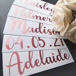 Aangepaste naam vinylstickers - gepersonaliseerde stickers geschenkdoos - naamlabels bruiloft - datumstickers - voorstel bruidsmeisje - decor babyshower