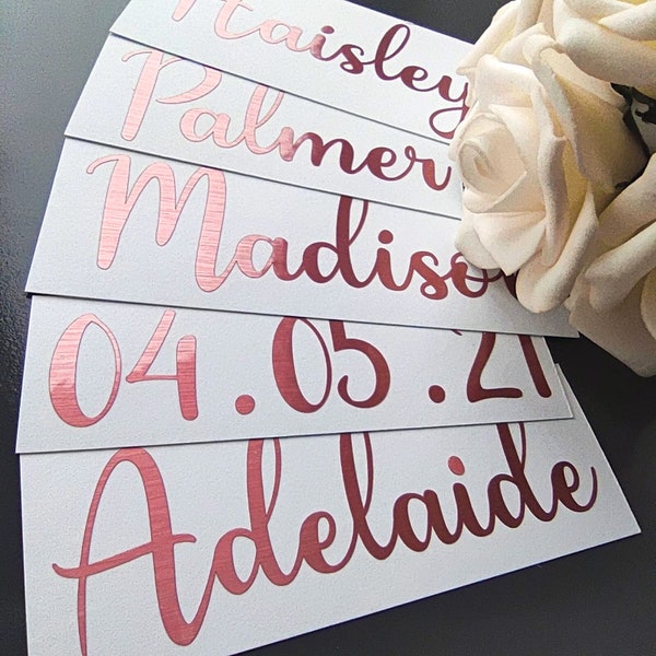 Gift Stickers, Name Decals, Vinyl Letters, Handwritten, Date Stickers, Custom Text, Wedding Decor, Personalised, Gift Idea, Hand Lettering