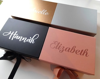 Coffrets cadeaux avec couvercles, personnalisé, coffret anniversaire, coffret cadeau de Noël, proposition de demoiselle d’honneur, faveur de mariage, boîte à souvenirs, ruban, magnétique