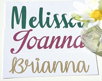 Glitter Name Stickers: Personalized Vinyl Decals, Wedding Decor