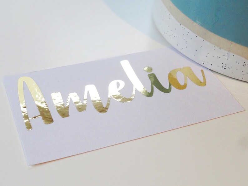 Gold Custom Stickers Gift Box Sticker Vinyl Name for Glass Etsy