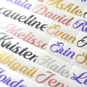 Personalised Vinyl Name Stickers for Wine Glasses and Gift Boxes