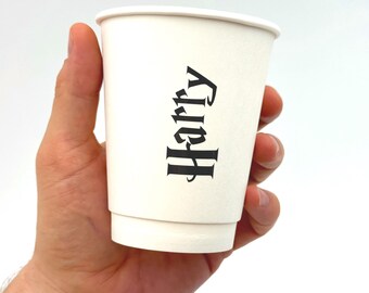 Custom Name Paper Cups – Personalised Party Cups for Birthdays, Christmas