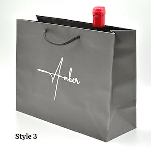 Luxury Large Paper Gift Bag, Birthday Gifting, Calligraphy Personalisation, Rope Handles, 250x330x120mm