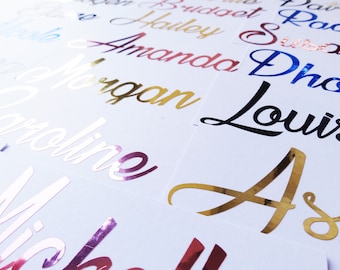 Personalised Name Vinyl Decals: Wedding & Party Decor