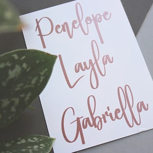Kalligraphie Vinyl Aufkleber, Namen Aufkleber, Hochzeitsdeko, Brautjungfer Aufkleber, Personalisierte Etiketten, Namen Aufkleber Tags