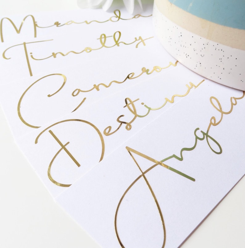 Calligraphy Style Vinyl Sticker. Suitable for gift boxes and glasses.