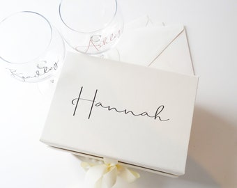 Calligraphy Name Vinyl Stickers: Wedding, Bridesmaid Proposal, Gift Box Decals