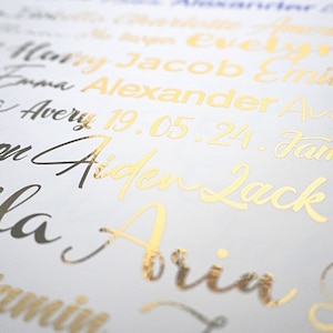 Pegatina de vinilo con nombre personalizado: opciones de color y estilo
