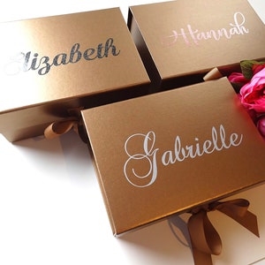 Gift Boxes With Lids, Personalized, Birthday Box, Christmas Gift Box, Bridesmaid Proposal, Wedding Favour, Keepsakes Box, Ribbon, Magnetic Copper