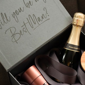 Best Man Proposal Box, Wedding Gift, Personalized Gift Box For Men, Groomsman Gift Box, Custom Gift Box With Lid, Calligraphy Decor