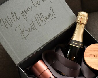 Personalised Man Proposal Gift Box, Magnetic Closure