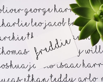 Vinilo con nombre personalizado: Calcomanías caligráficas, regalos de boda