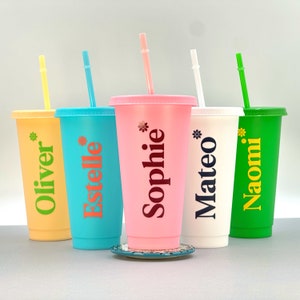 Bicchiere di plastica personalizzato, bicchieri per addio al nubilato, bicchiere per addio al nubilato, bicchieri per damigelle d'onore con cannuccia, viaggio tra ragazze, 710 ml 24 oz