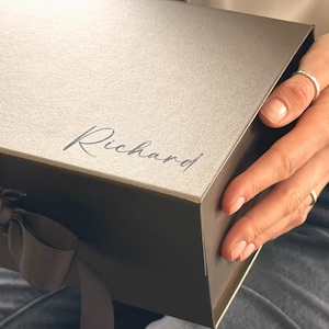 Custom Printed Gift Box: Bronze Magnetic Closure, Reusable Hamper