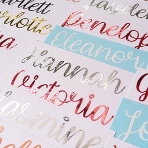 Aangepaste vinylnaamsticker, glassticker, kerstbalsticker, trouwbedankje, stickers bruidsmeisje, gepersonaliseerd decor, folienaamsticker, vrijgezellenfeest