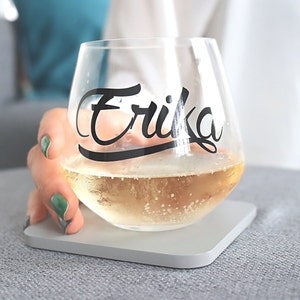 Personalised Stemless Glass Sticker, Name Vinyl Decal, Wedding Decor, Party Decoration, Bachelorette Party, Bridal Shower, Hen Do image 1