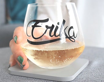 Personalised Stemless Glass Sticker, Name Vinyl Decal, Wedding Decor, Party Decoration, Bachelorette Party, Bridal Shower, Hen Do