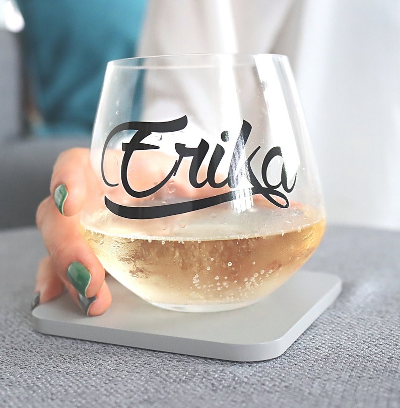 Personalised Stemless Glass Sticker, Name Vinyl Decal, Wedding Decor, Party Decoration, Bachelorette Party, Bridal Shower, Hen Do image 1