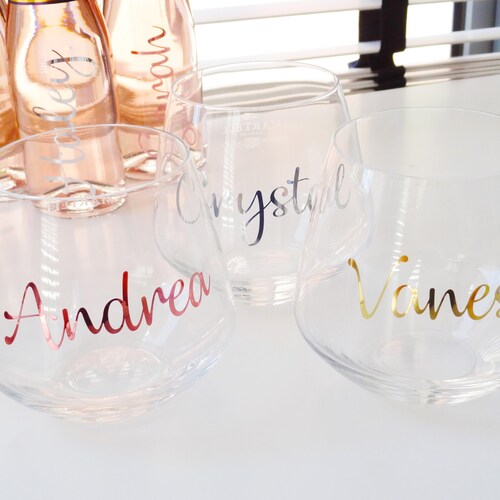 Signs Glass Decal Labels Stickers Custom Name Decal Gold Foil Decal