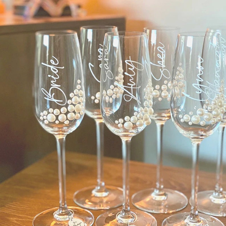 Vinyl Stickers For Wedding Champagne Flutes