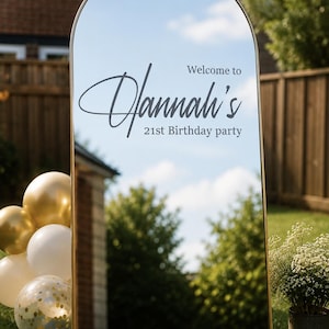 Birthday Backdrop Vinyl Decal: Custom Welcome Sign for Acrylic, Perspex and Mirrors