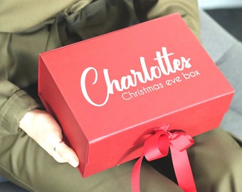 Personalised Christmas Gift Box with Ribbon – Magnetic Keepsake Box
