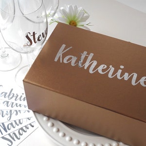 Sticker geschenkdoos, gepersonaliseerde sticker, aangepaste naamsticker, gepersonaliseerd glas, foliestickers, trouwbedankjes, gastenboek babyshower