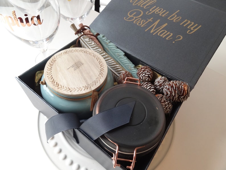 Gift Box for Him Best Man Proposal Gift Box With Ribbon Etsy