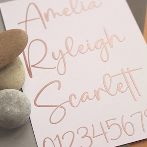 Vinyl Namen Aufkleber für Glaswaren, personalisierte Hochzeitsetiketten, glänzende Vinyl-Schriftzug