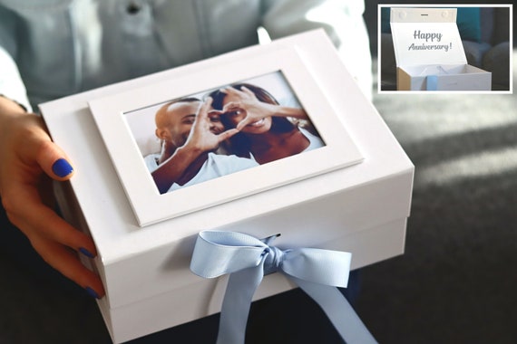 Scatola regalo con cornice per foto, personalizzata, confezione regalo con  messaggio, regalo per lui, regalo per marito, regalo per la festa del papà,  da figlio a papà, scatola regalo di lusso 