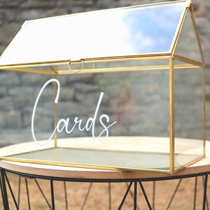 Sticker pour boîte de carte de mariage, script en vinyle, lettrage personnalisé, plaque de bienvenue de mariage, autocollants pour verre, décalcomanie de boîte cadeau, décalcomanies de calligraphie