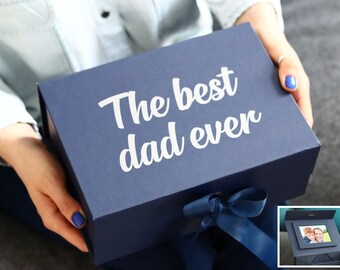 Cornice portafoto personalizzata in scatola regalo per papà - Regalo per la festa del papà