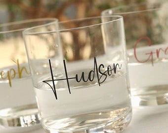 Glass Name Stickers, Candle Decals, Custom Name Tags, Personalised Decal, Wedding Vinyl Stickers, Calligraphy Vinyl Names