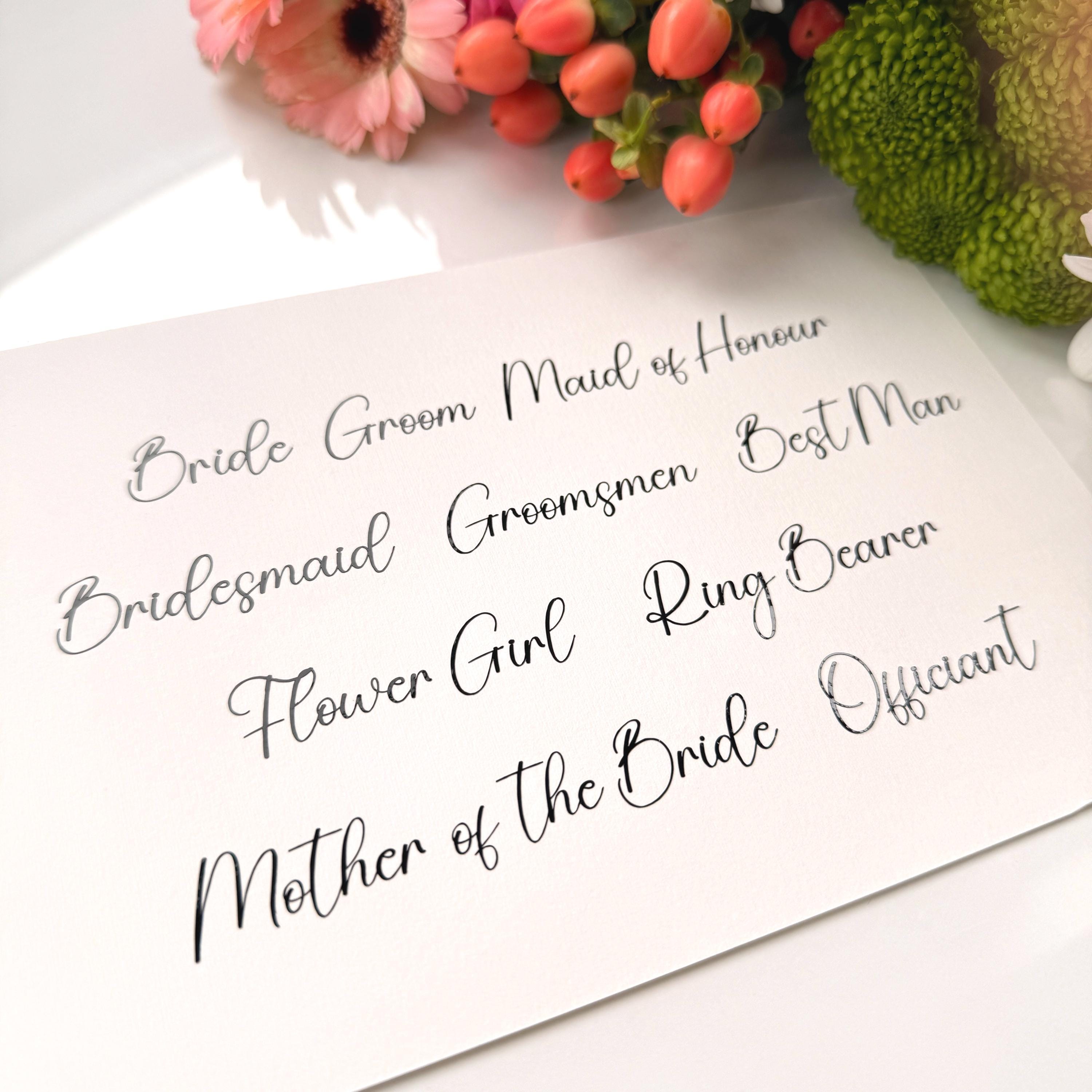 Personalised Wedding Name Vinyl Decal - Custom Script Calligraphy ...