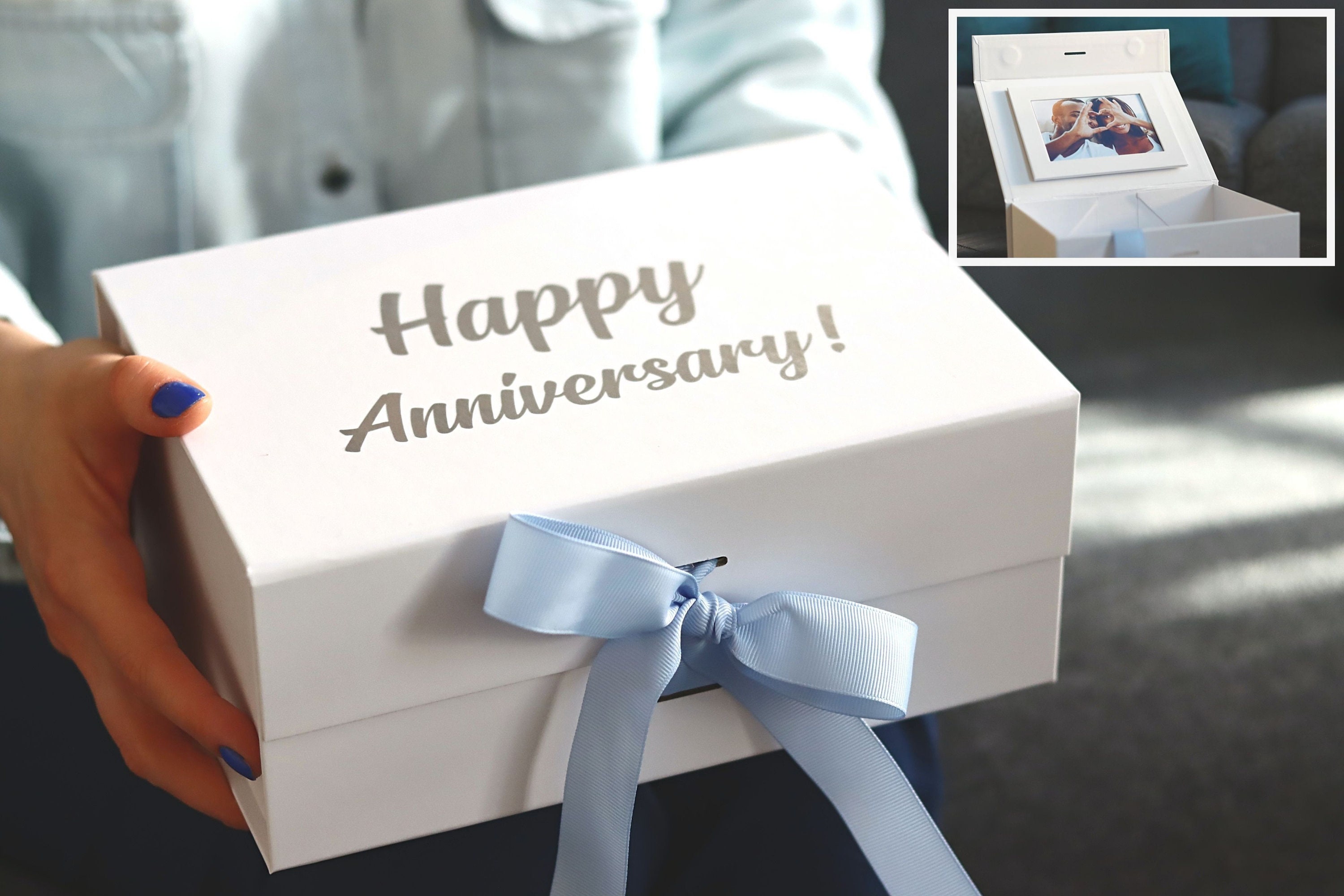 Custom Happy Anniversary Gift Box with Magnetic Lid (Personalized