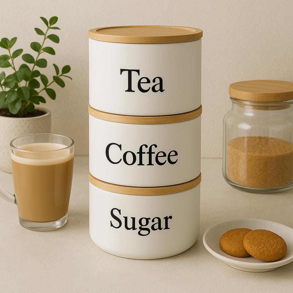 Barattoli Contenitori Porta Dolci Biscotti Sale Zucchero Caffè Bianco - Foto 13