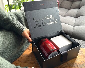 Personalized Christmas Gift Box – Magnetic Lid & Ribbon