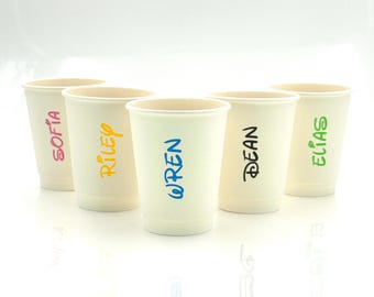 Personalised Paper Cups - Birthday Party Favours - Recyclable, Eco-Friendly