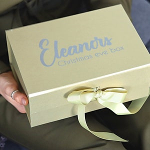 Gepersonaliseerde aandenken box, vrolijk kerstfeest, luxe aangepast cadeau, premium mand, elke naam