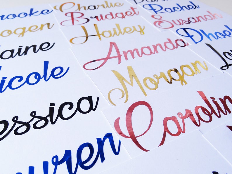 Gold Name Stickers Custom Vinyl Decal Wedding Favors Etsy New Zealand